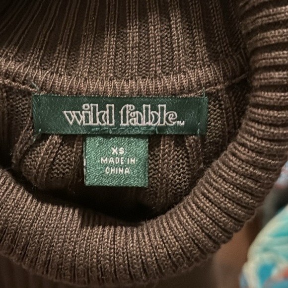 Wild Fable brown ribbed turtleneck longsleeve fitted dress XS​ - Picture 6 of 6